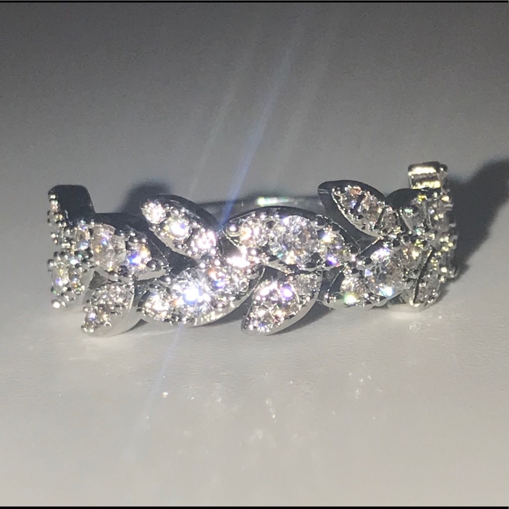 10kt white gold plated ring